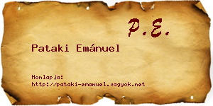 Pataki Emánuel névjegykártya