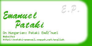 emanuel pataki business card